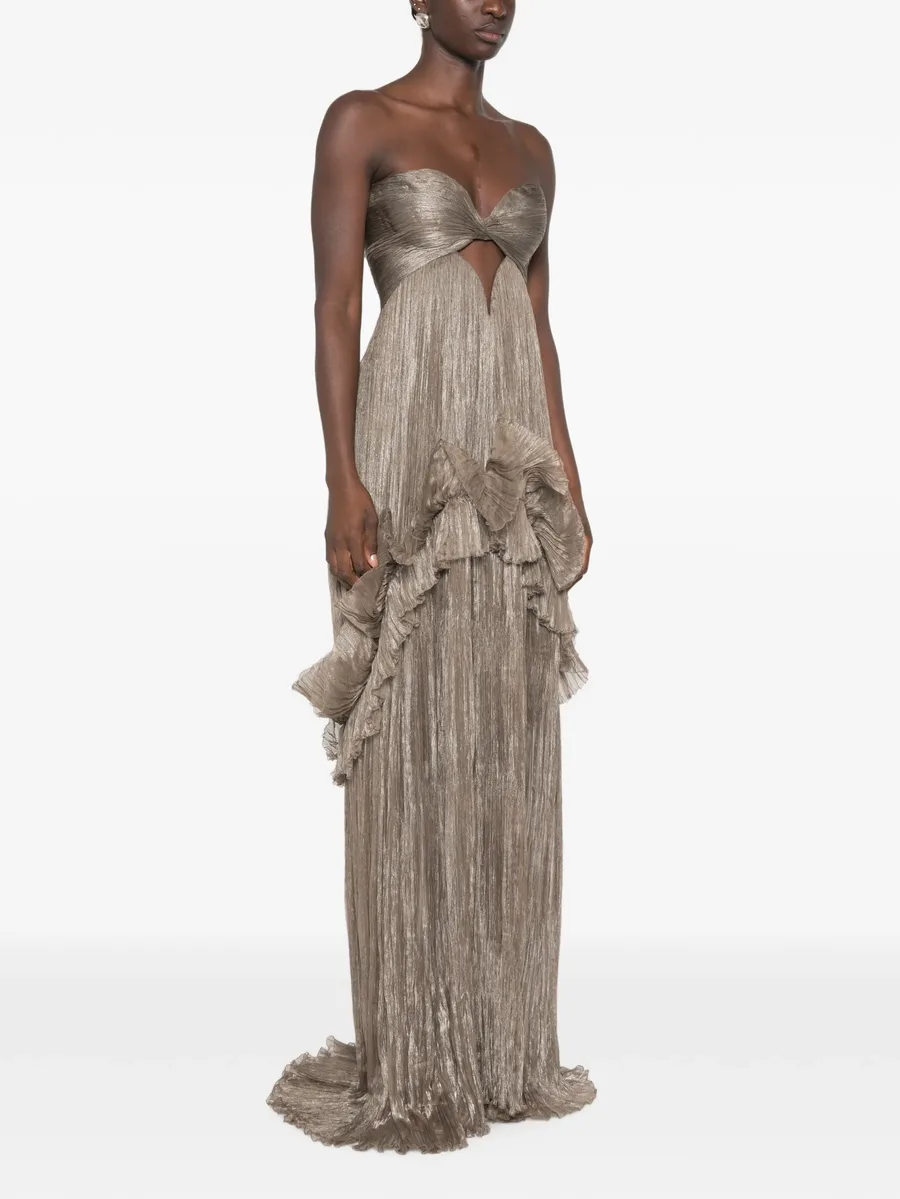 Yumi pleated ruffled maxi dress 3