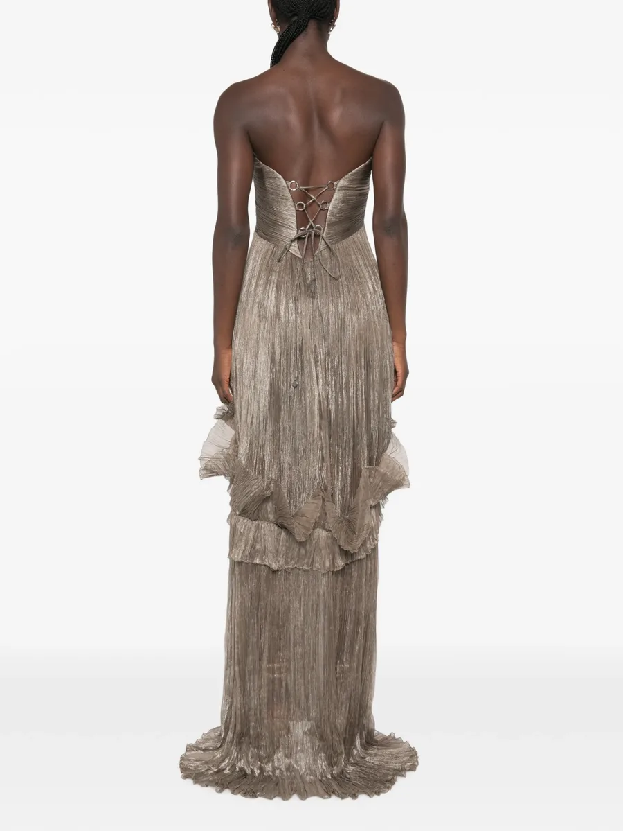 Yumi pleated ruffled maxi dress 4