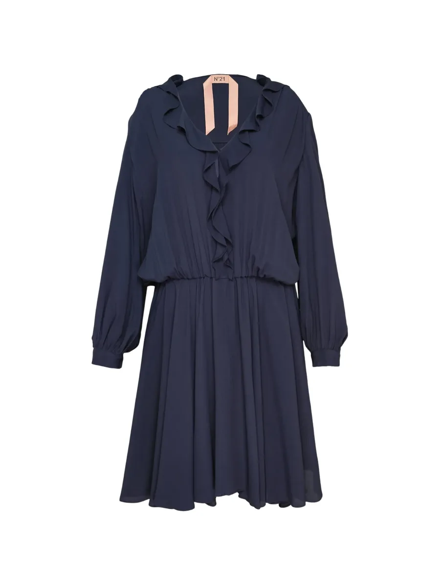 ruffled long-sleeve mini dress 1