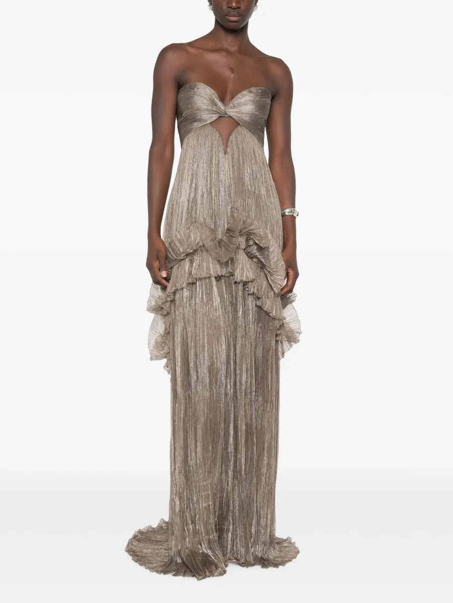 Yumi pleated ruffled maxi dress 2