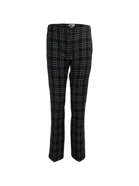 checked wool trousers