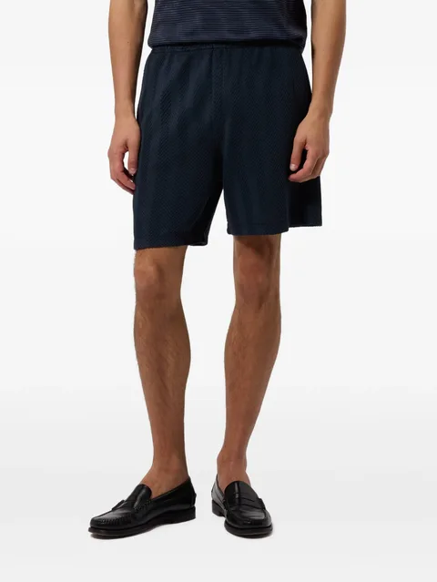 tone-on-tone Chevron cotton and viscose bermuda shorts