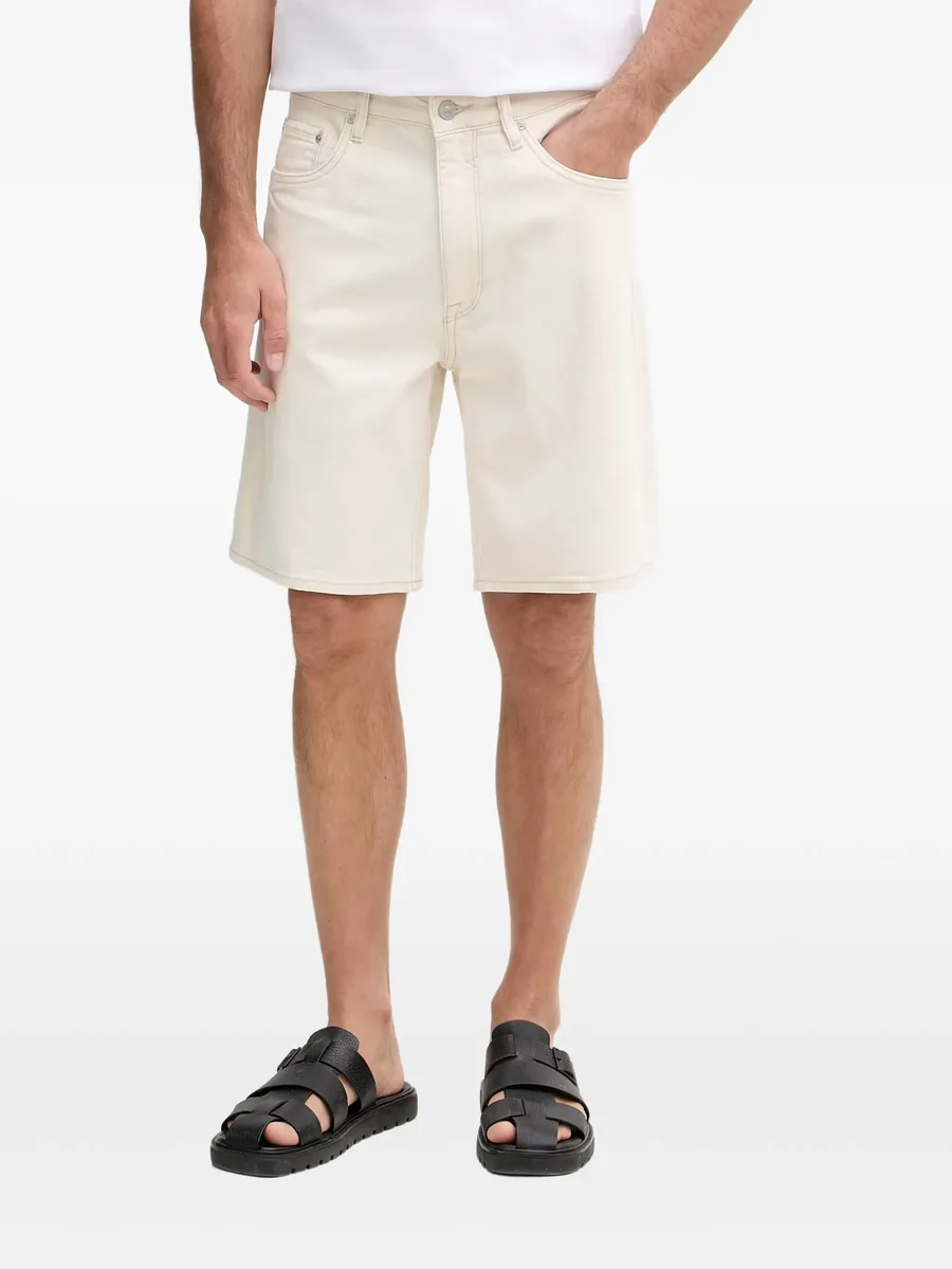logo-patch denim shorts 1