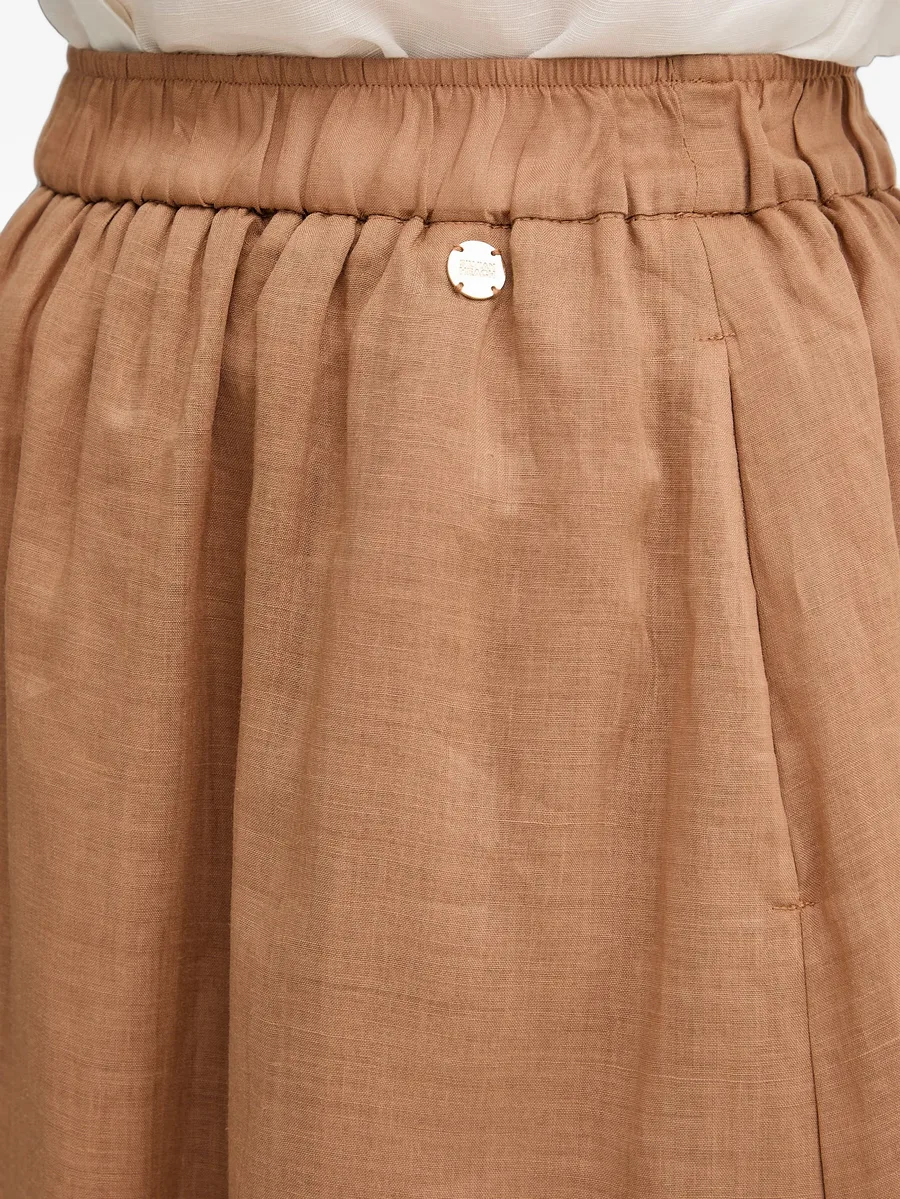 gathered elasticated-waist midi skirt 4