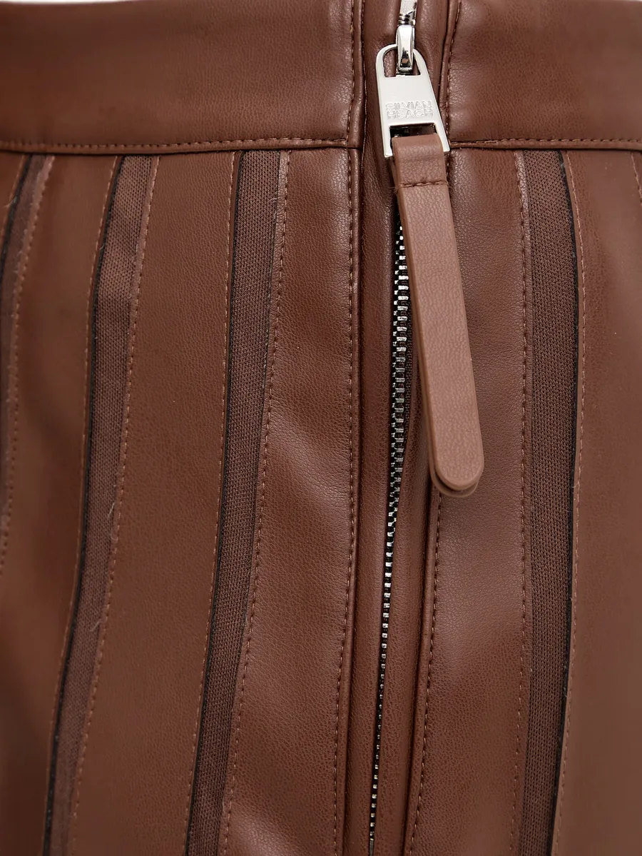 Manny pleated faux-leather mini skirt 4