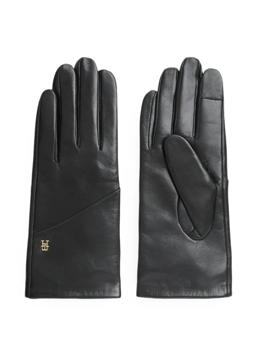 logo-plaque leather gloves 1