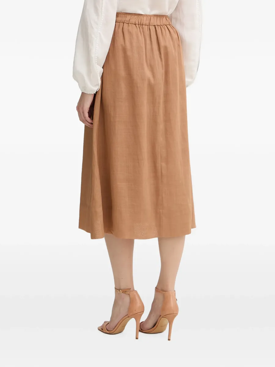 gathered elasticated-waist midi skirt 3