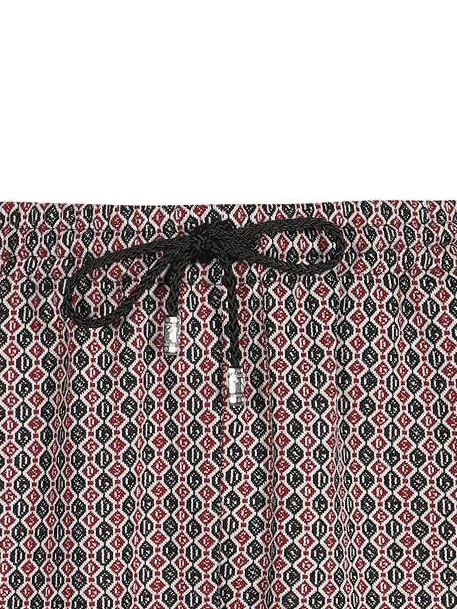 geometric-pattern drawstring shorts 7