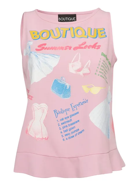 graphic-print peplum tank top