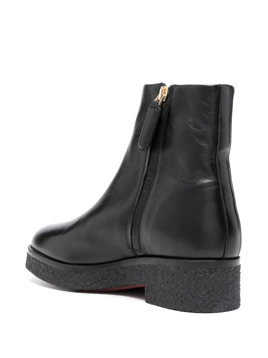 logo-plaque leather ankle boots 8