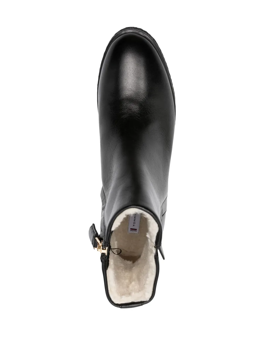 logo-plaque leather ankle boots 9