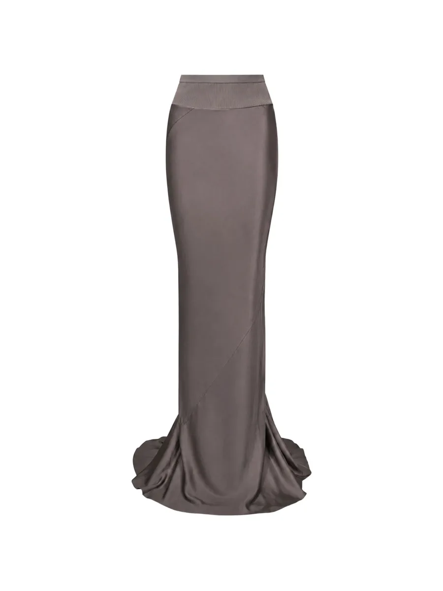 ribbed-waistband panelled skirt 1