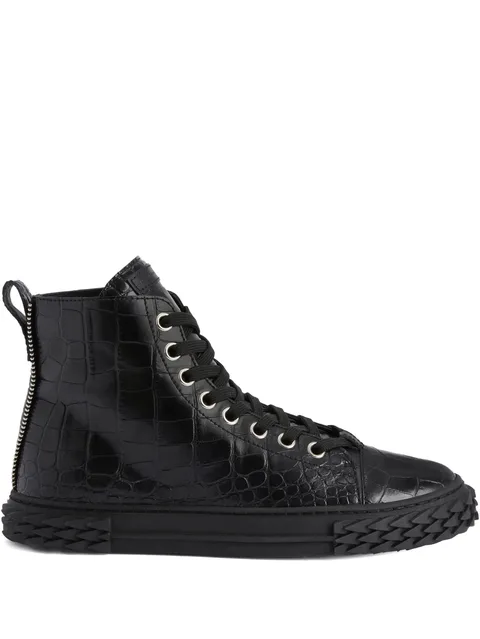 Blabber crocodile-effect lace-up sneakers