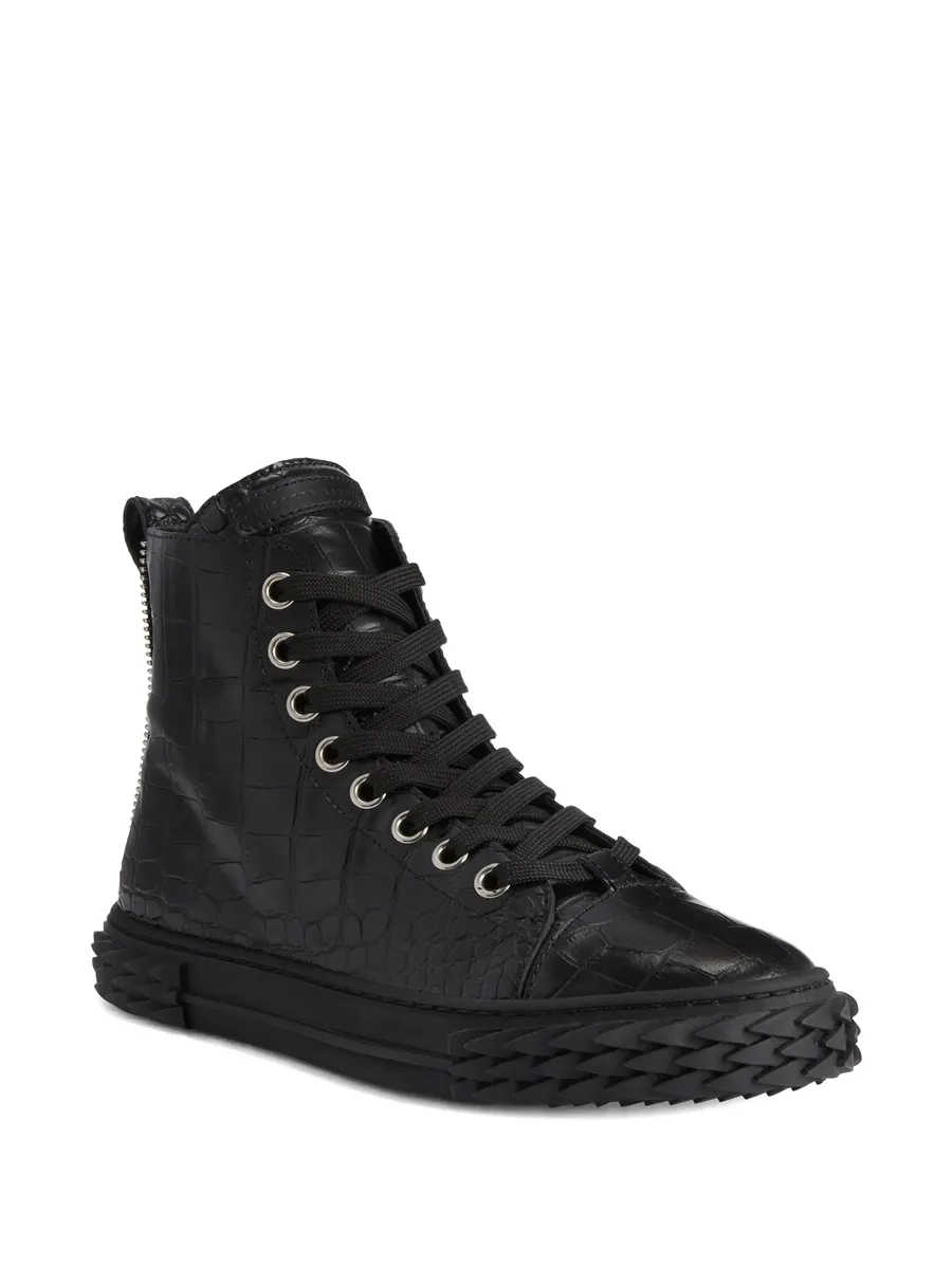 Blabber crocodile-effect lace-up sneakers 4