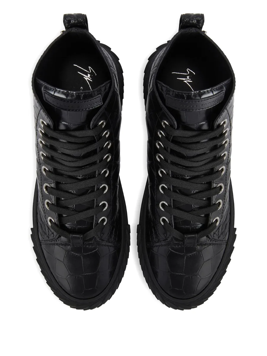 Blabber crocodile-effect lace-up sneakers 7