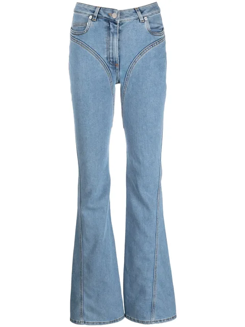 seam-detail flared jeans