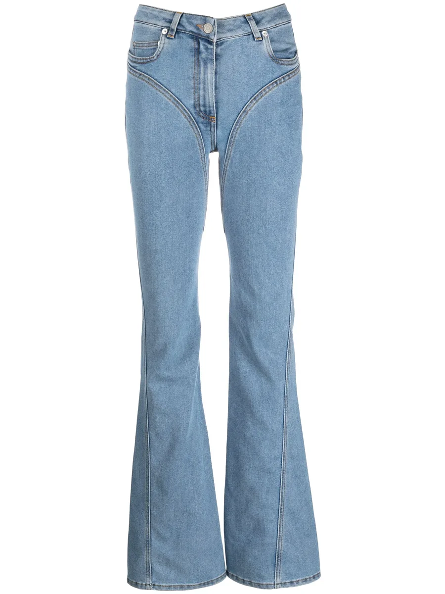 seam-detail flared jeans 1