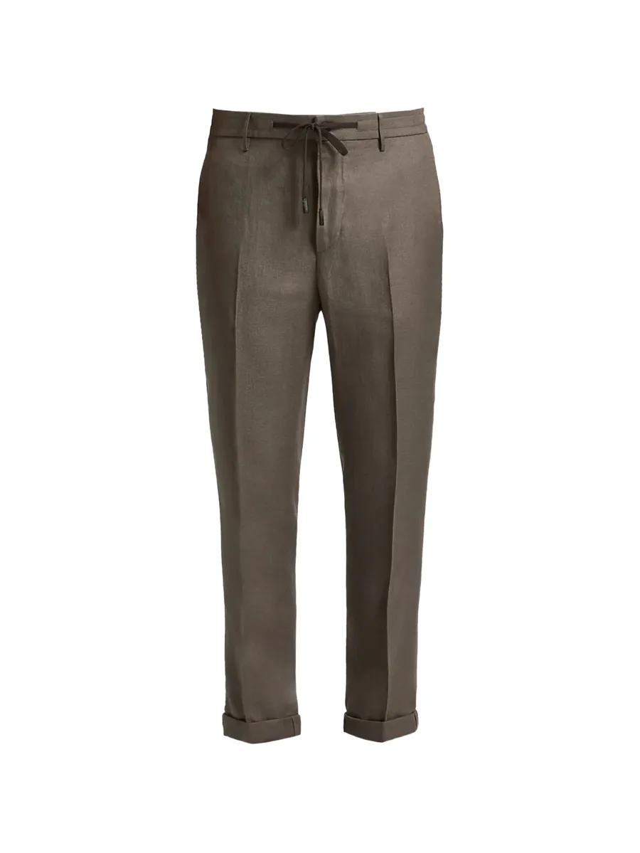 drawstring-waist tailored trousers 1