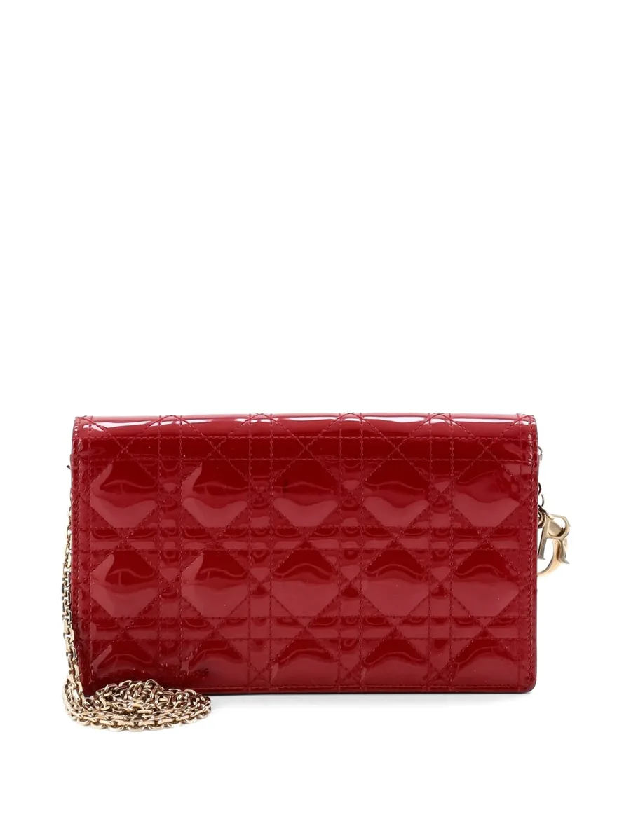лакированная сумка через плечо Lady Dior Chain Pouch Cannage Quilt 3