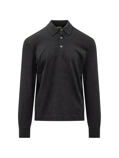 navy blue cotton polo shirt