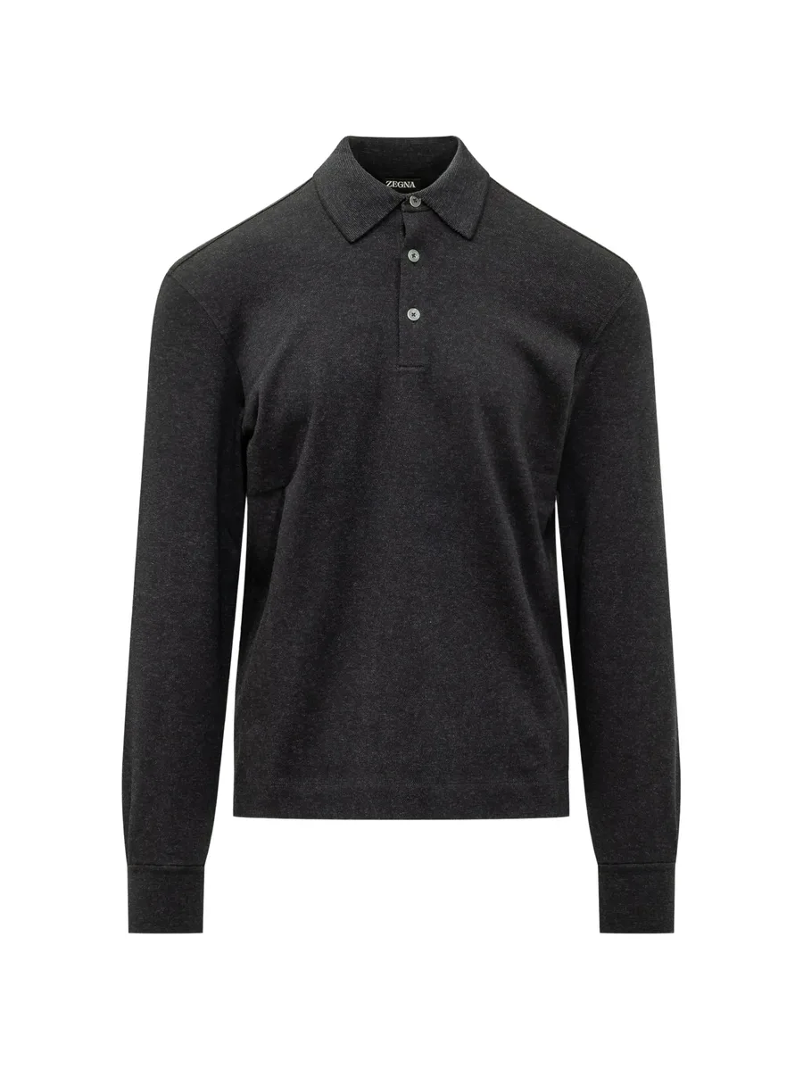 navy blue cotton polo shirt 1