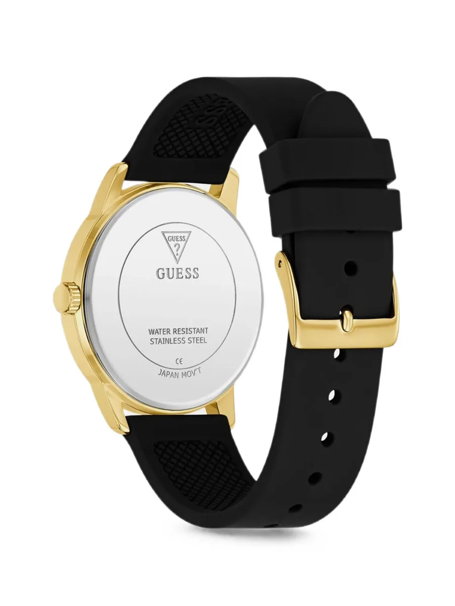 black gold-tone analog watch 5