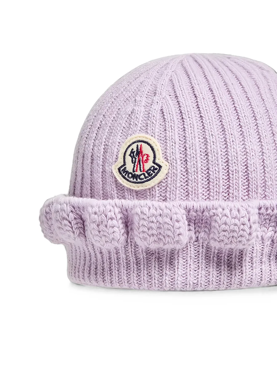 ruffled ribbed-knit beanie hat 3