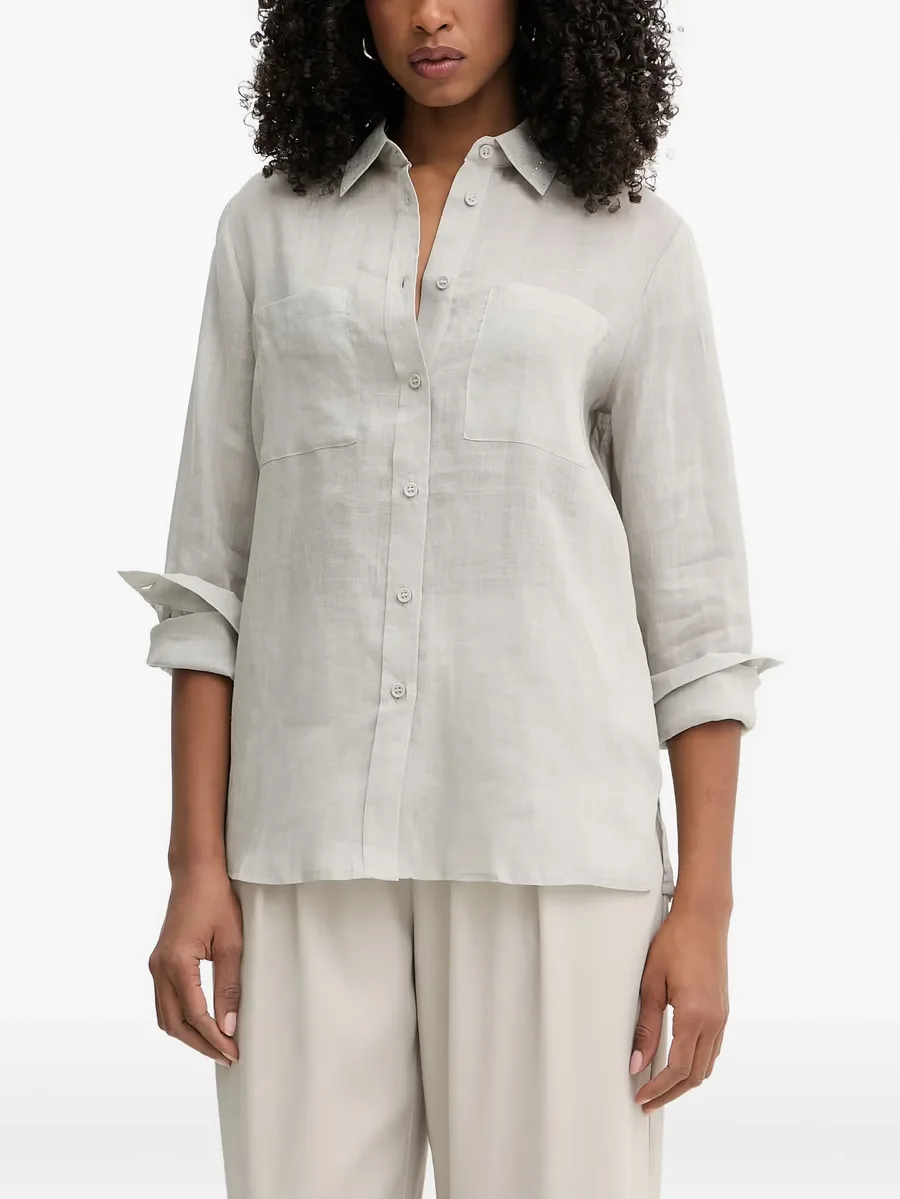 Tobela crystal-embellished chest-pocket shirt 1