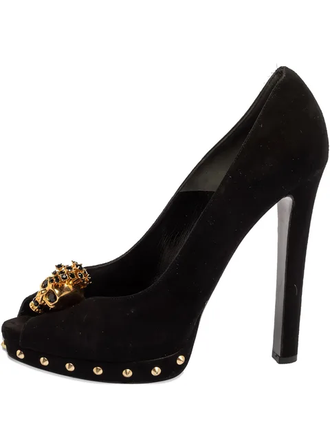 135mm skull-embellished pumps