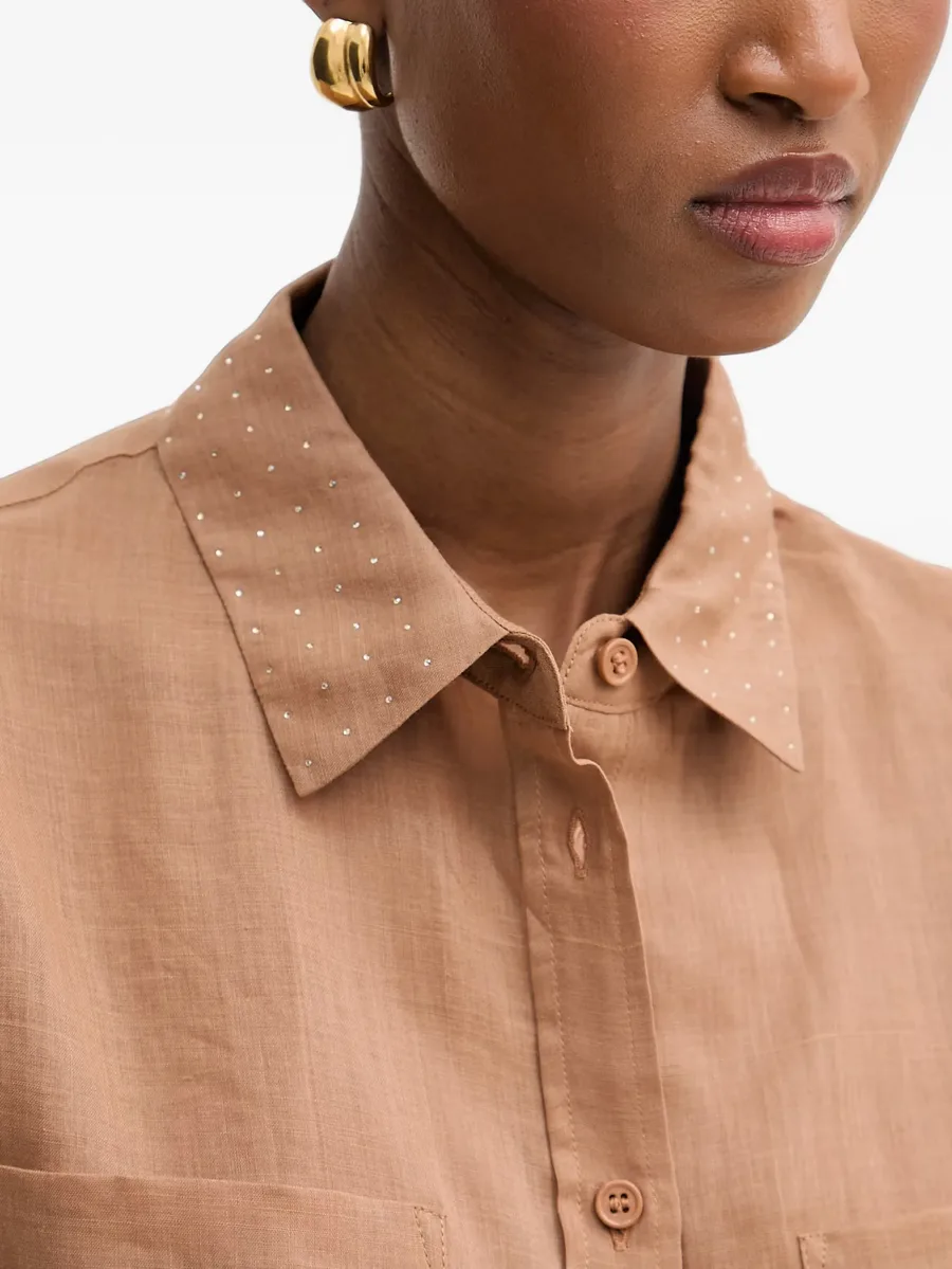 Tobela crystal-embellished button-up shirt 4