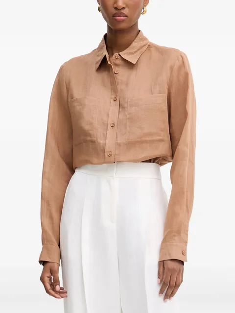 Tobela crystal-embellished button-up shirt
