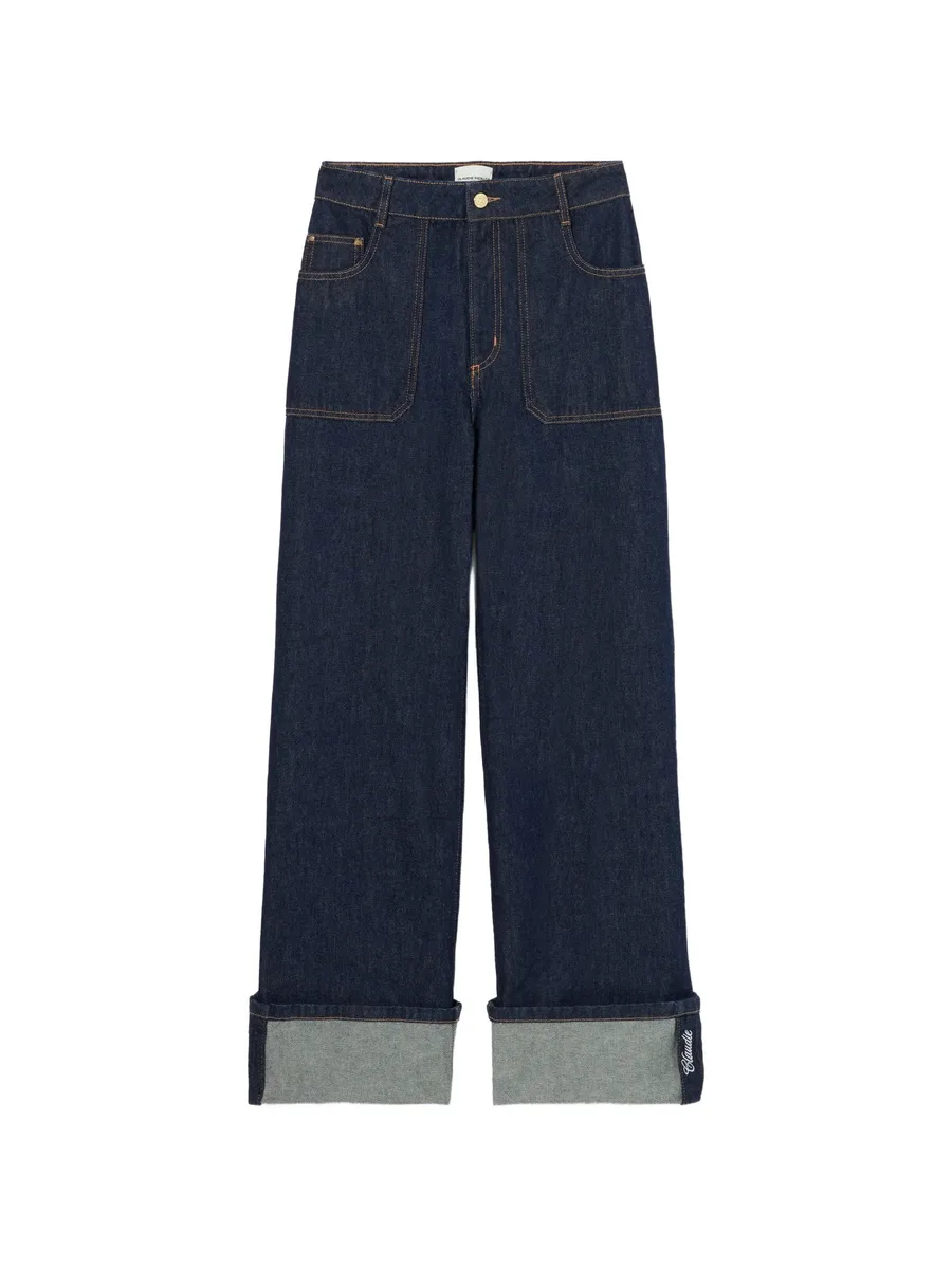 wide-leg jeans embroidered cuffs 1