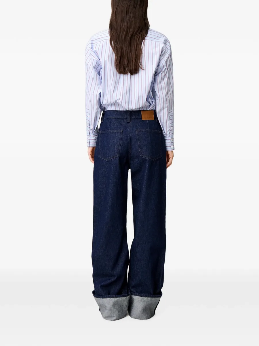 wide-leg jeans embroidered cuffs 4