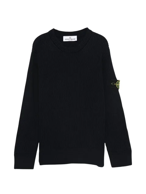 logo-patch ribbed sweater