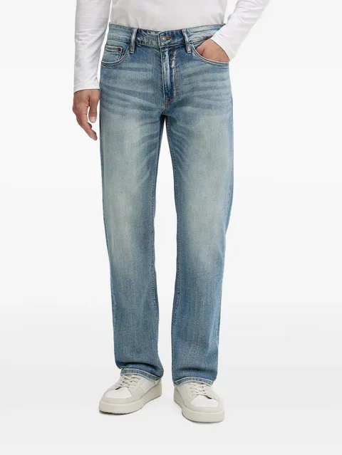 faded logo-patch jeans