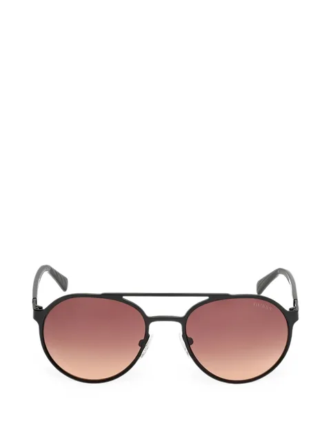 double-bridge round-frame sunglasses