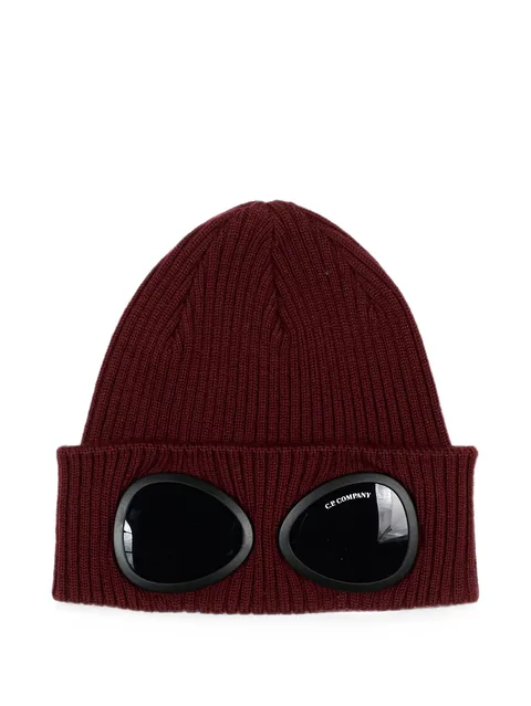 Goggle ribbed-knit beanie hat