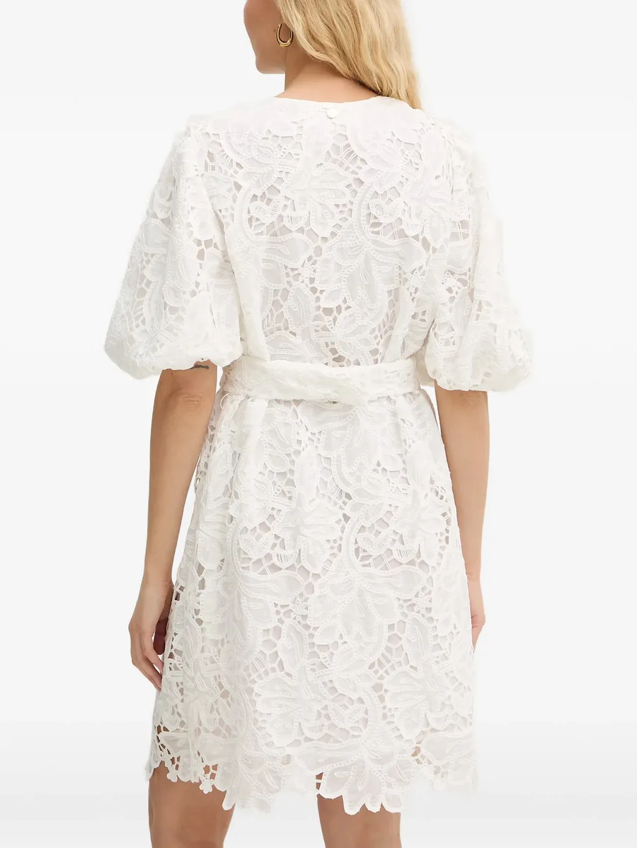 guipure-lace belted mini dress 3