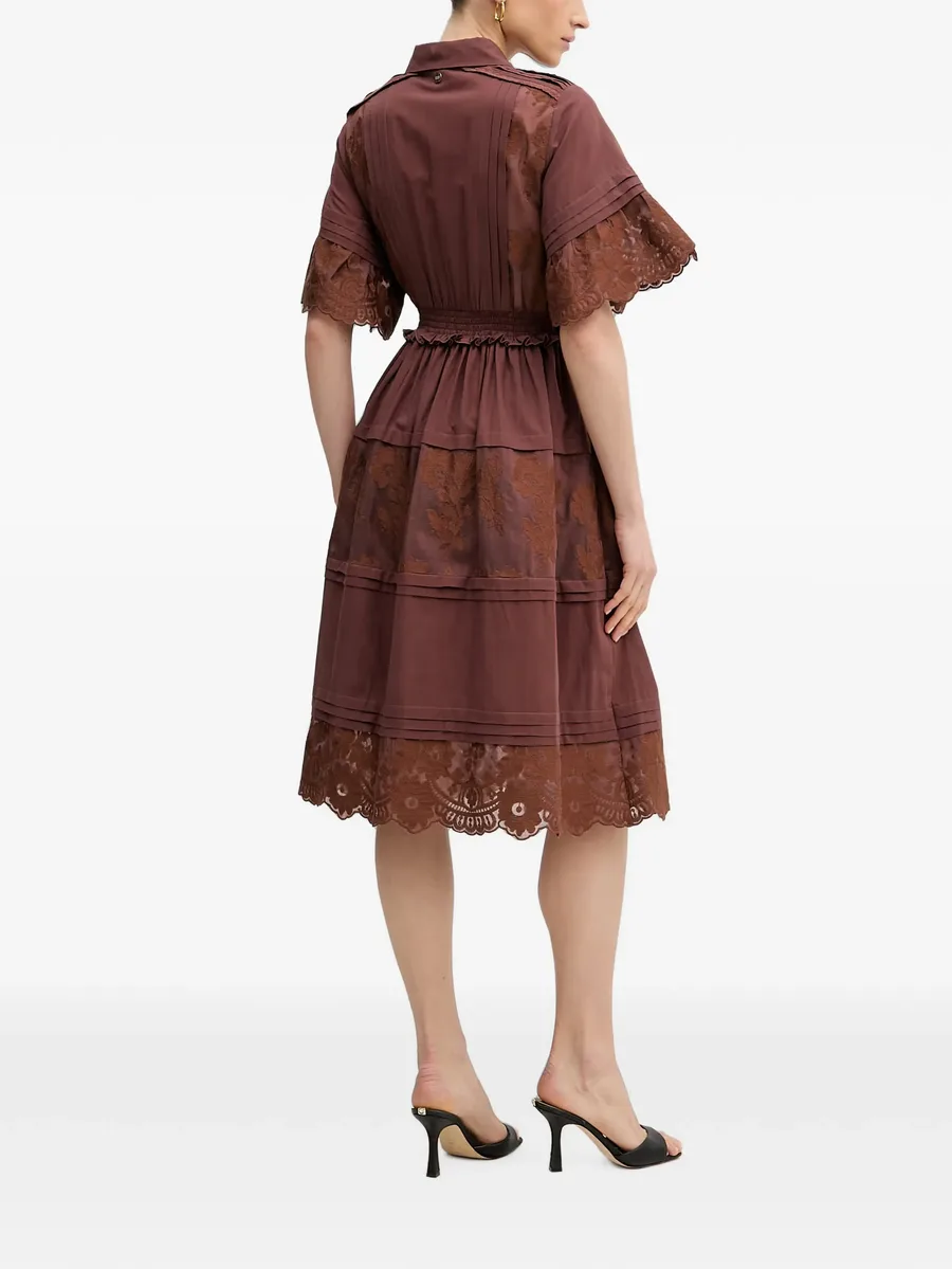 Fisia lace-panelled pleated midi dress 3