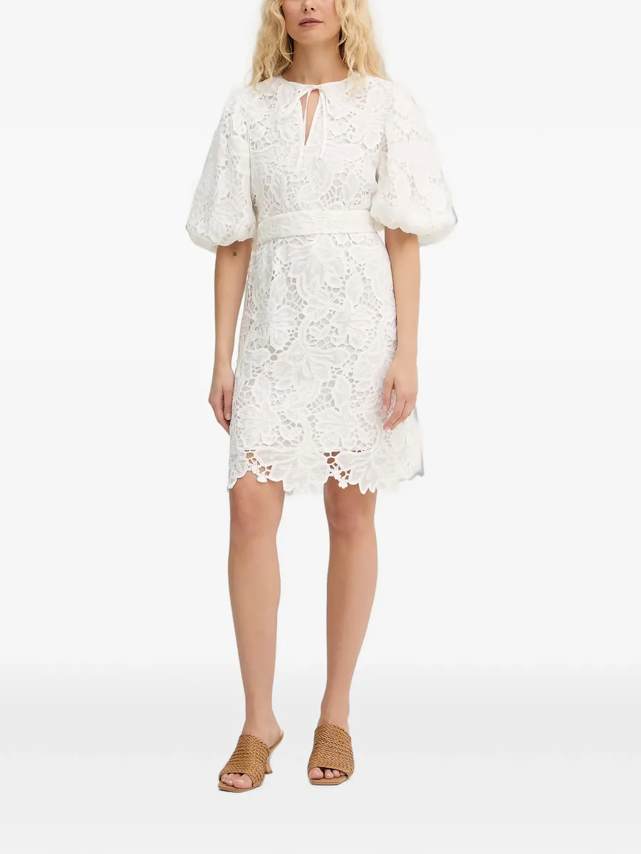guipure-lace belted mini dress 1