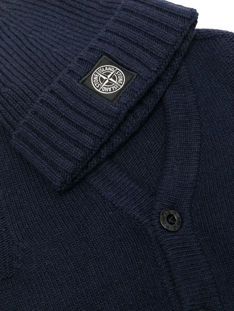 logo-patch ribbed-knit cardigan set 3
