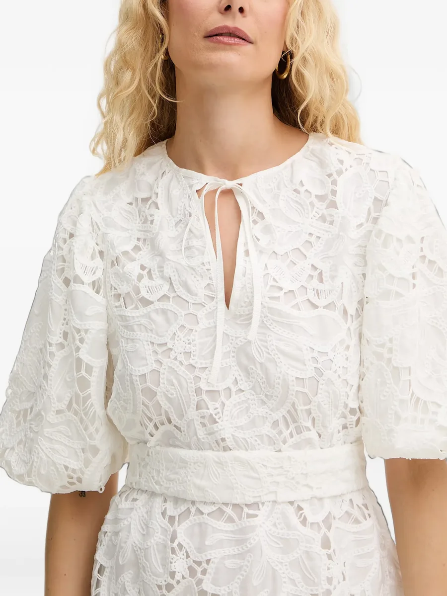 guipure-lace belted mini dress 4