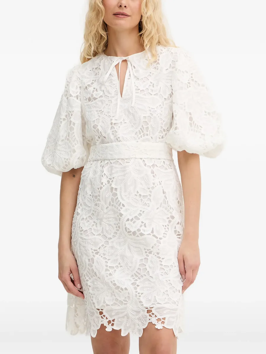 guipure-lace belted mini dress 2