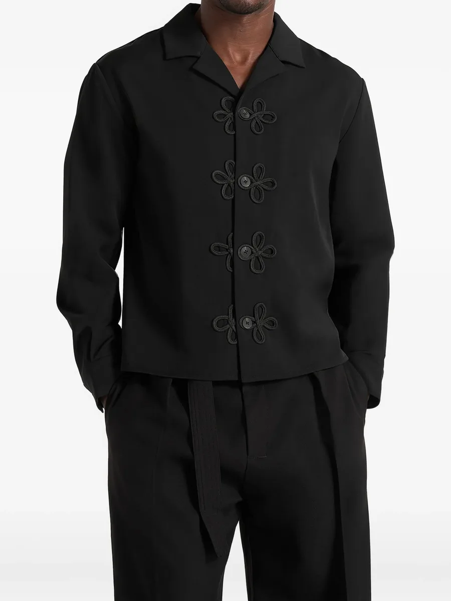 Valen in black applique detail long sleeve shirt 1