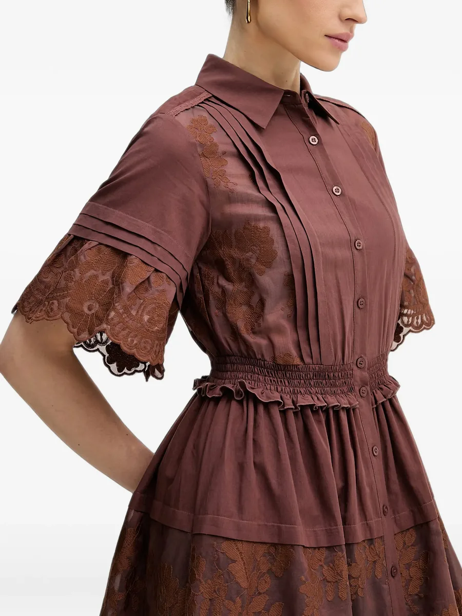 Fisia lace-panelled pleated midi dress 4