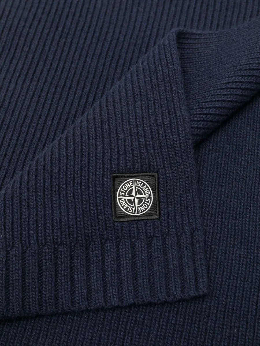 logo-patch ribbed-knit cardigan set 2