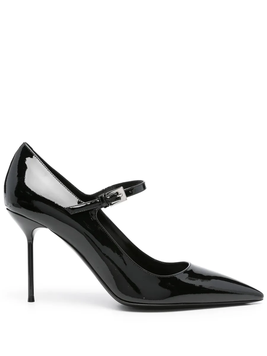 90mm leather heeled pumps 1