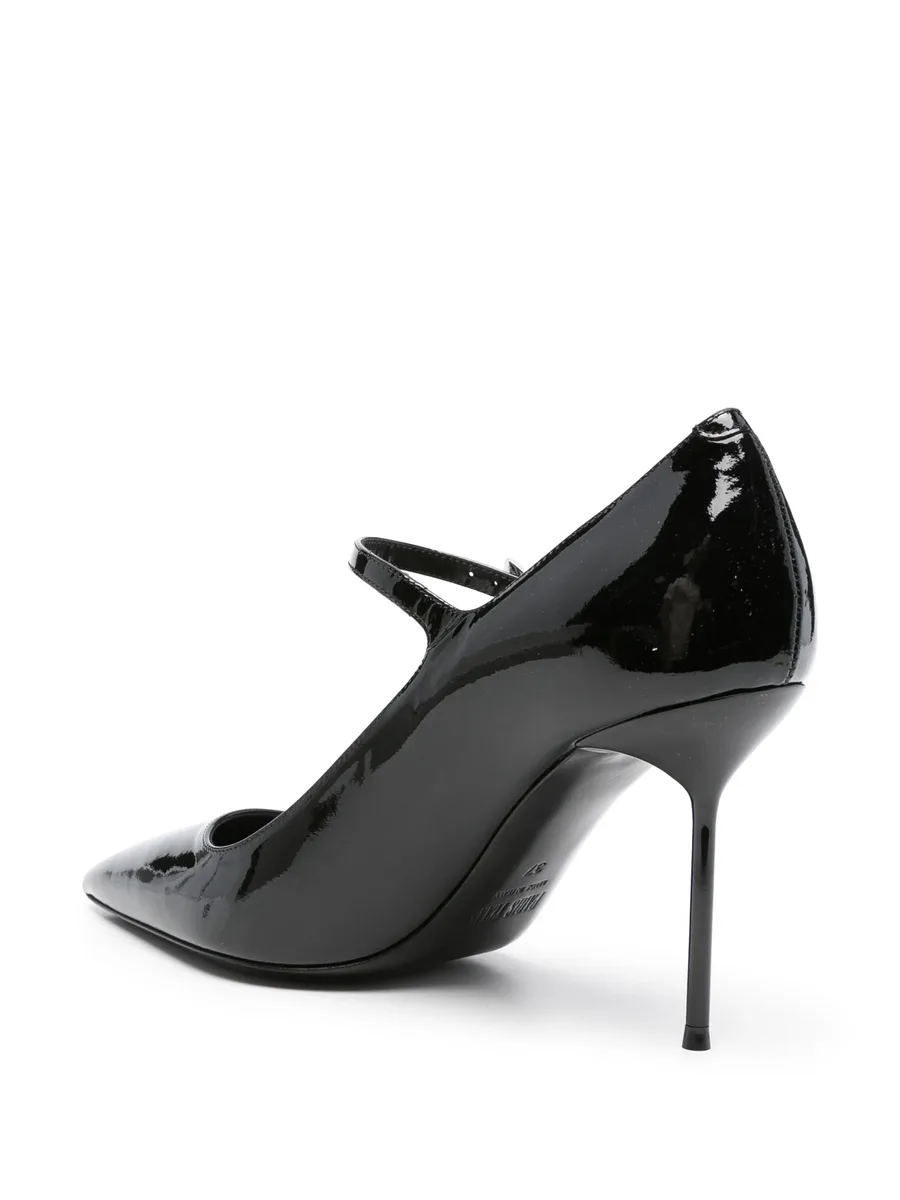 90mm leather heeled pumps 6
