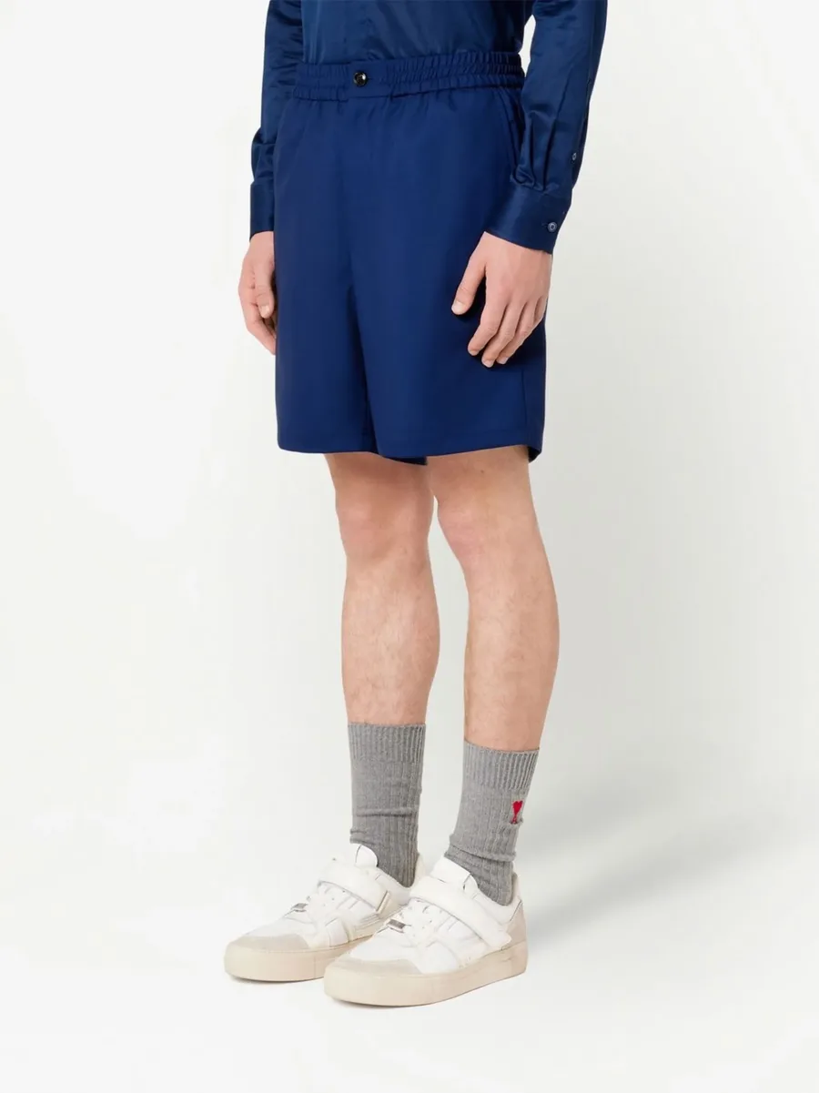 straight-leg wool shorts 5