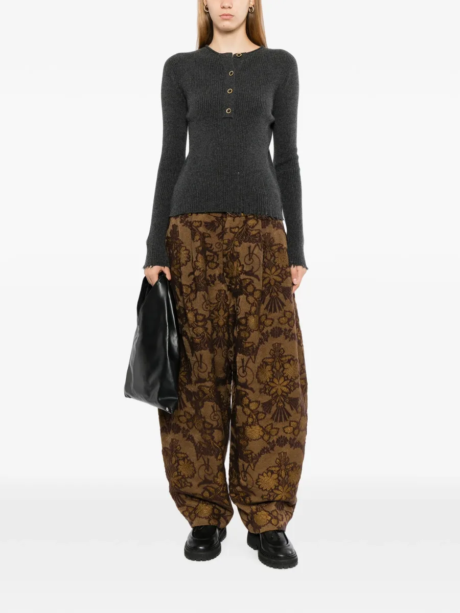 ribbed-knit button-up jumper 2